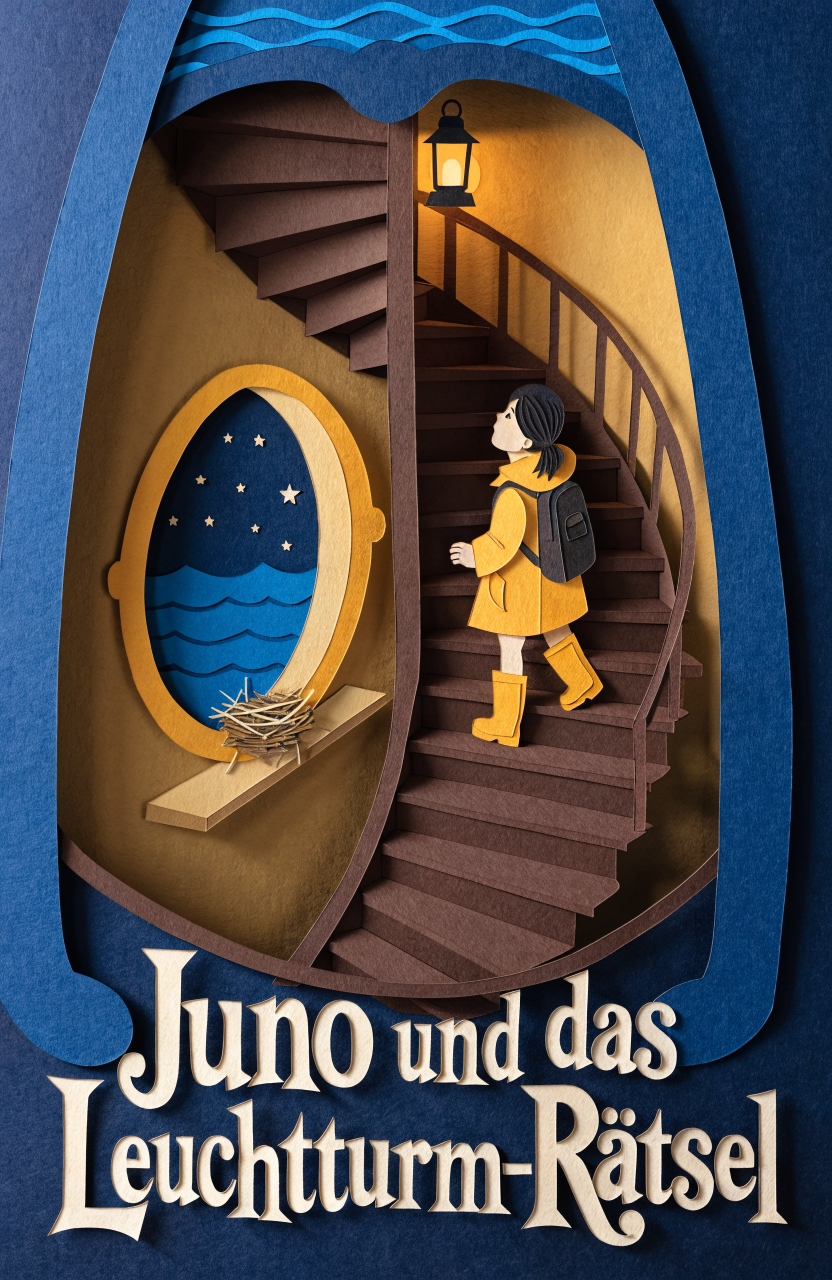 Illustration zur Gute-Nacht-Geschichte „Juno und das Leuchtturm-Rätsel“