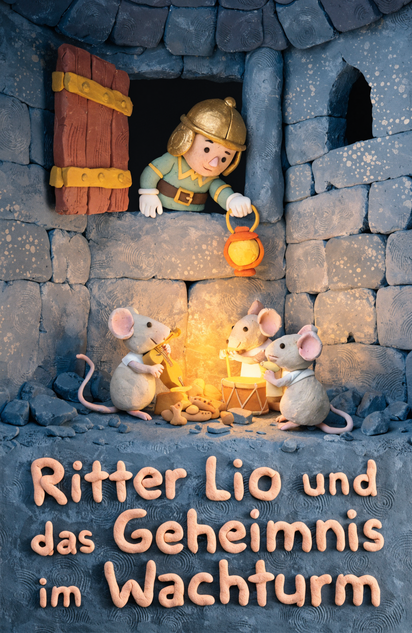 Illustration zur Gute-Nacht-Geschichte „Ritter Lio und das Geheimnis im Wachturm“