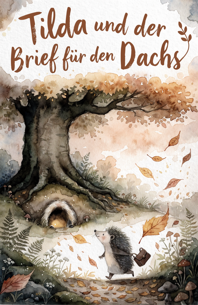 Illustration zur Gute-Nacht-Geschichte „Tilda und der Brief für den Dachs“